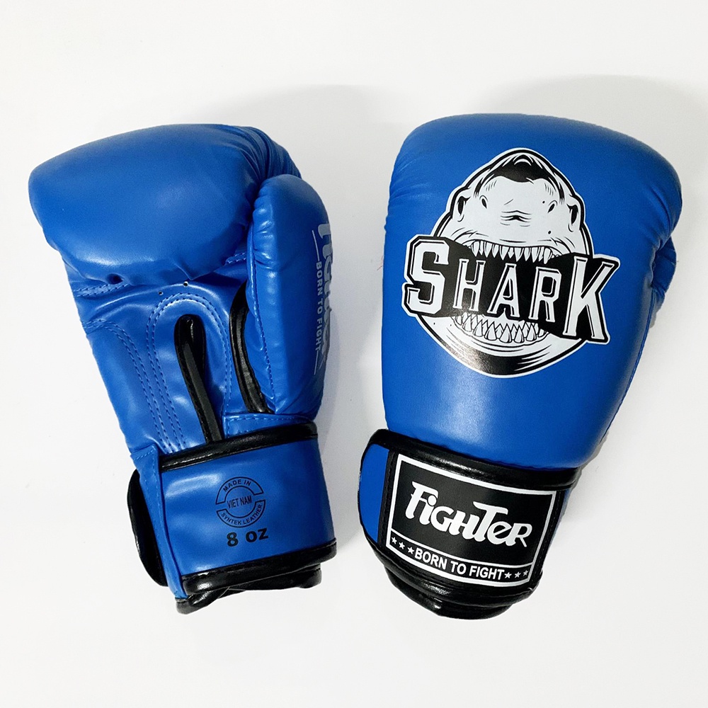 Găng Boxing Shark Xanh - Shark Blue | Boxing, KickBoxing, Muay, Võ Cổ Truyền, Vovinam