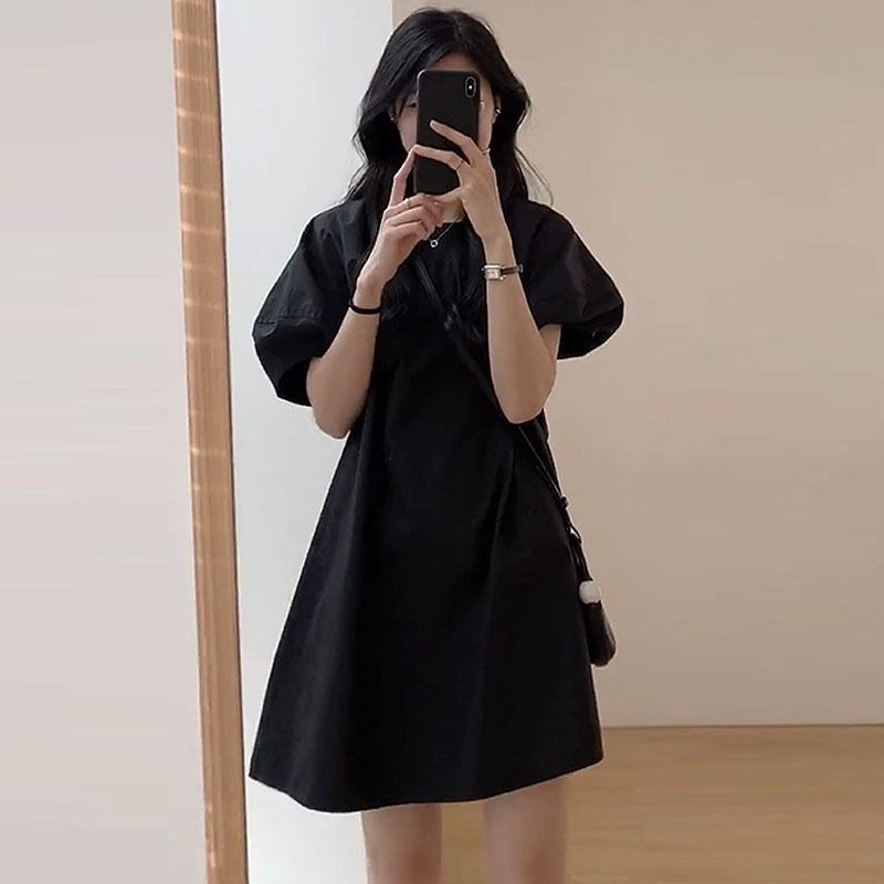 Đầm Ngắn Phong Cách Hàn Quốc Cổ Điển Thời Trang Mùa Hè Dành Cho Nữ
