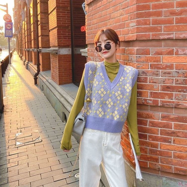 Áo Sweater dệt kim không tay dáng rộng thời trang | BigBuy360 - bigbuy360.vn