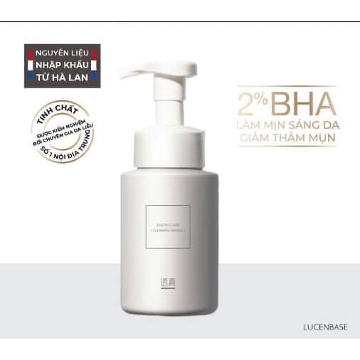 SỮA RỬA MẶT TẠO BỌT KIỀM DẦU GIẢM MỤN BHA SALICYLIC CLEANSING MOUSSE LUCENBASE - 11224