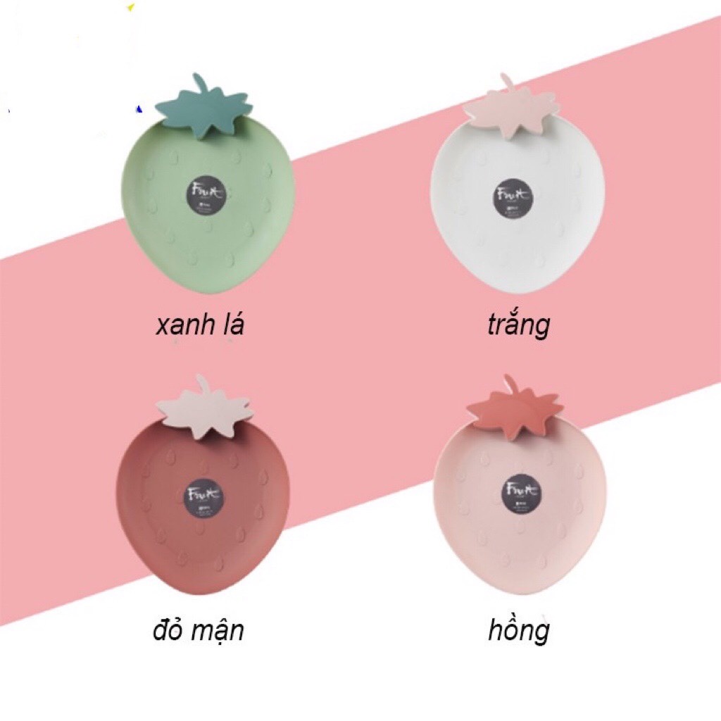 Khay ăn dặm hình trái dâu tây - đĩa đụng hoa quả bằng nhựa