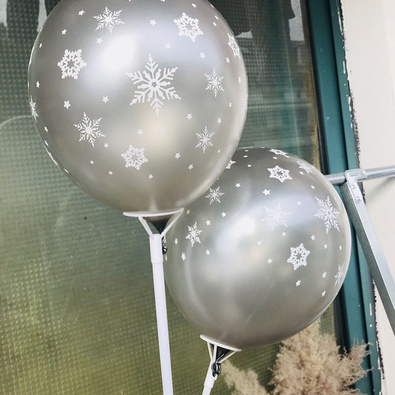 Bong Bóng Lá Nhôm Latex Trong Suốt 22inch 4D Hình Bông Tuyết Trắng Trang Trí Tiệc Cưới/Sinh Nhật/Giáng Sinh