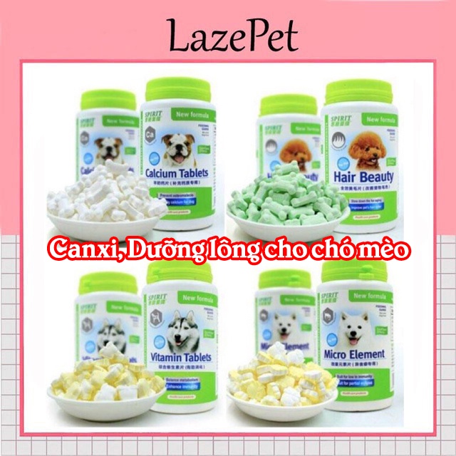 2 viên Spirit bổ sung Canxi, dưỡng lông đẹp da cho chó mèo