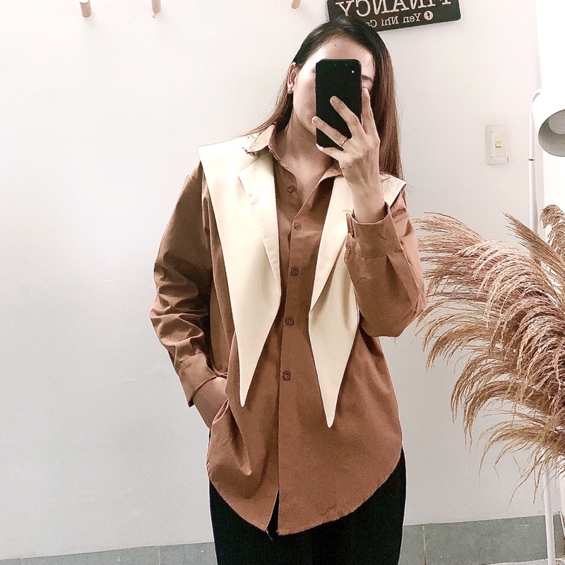 [Thanh lý] Áo sơ mi nữ tay dài form rộng kiểu Hàn Quốc màu trơn công sở đẹp FINANCY A02