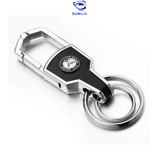 Móc chìa khóa ô tô bọc da cao cấp, Móc khóa bọc da gắn logo inox các hãng xe ô tô