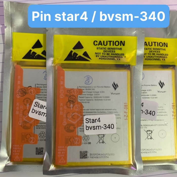 Pin star4 / bvsm-340 / Vsmart / zin / bảo hành 3 tháng