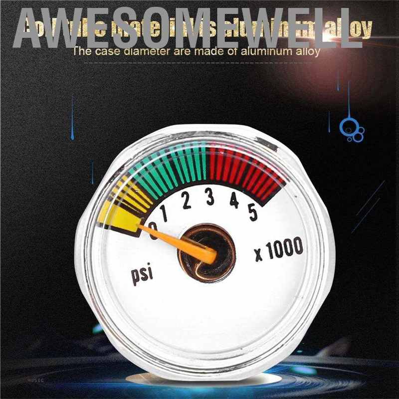 Đồng hồ đo áp suất khí Co2 3000 / 5000 Psi Pcp 1 8nt nhỏ gọn
