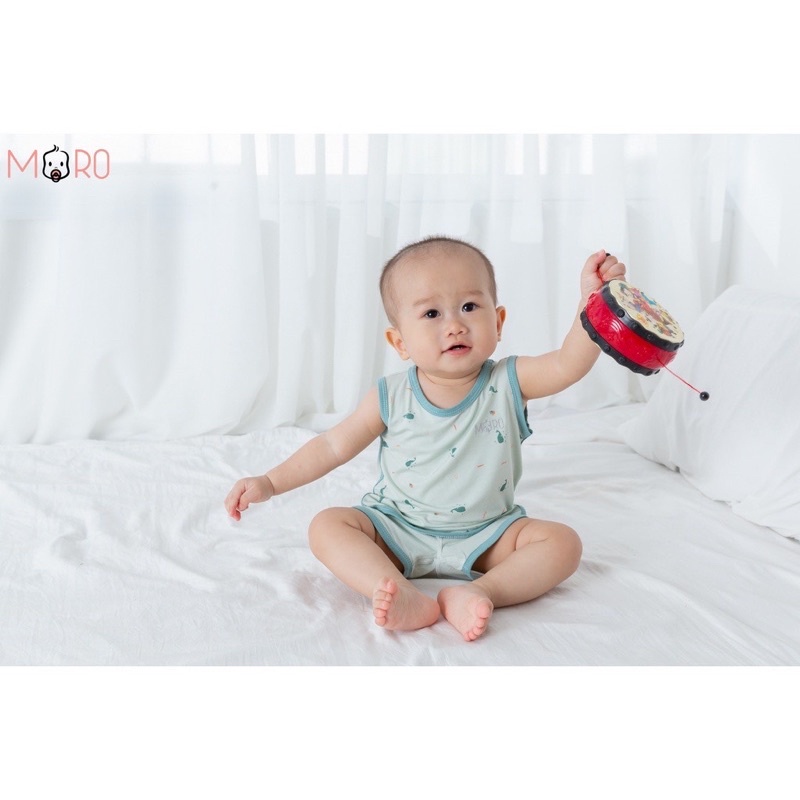 MORO chính hãng- Bộ ba lỗ vải sợi tre Bamboo - MRB012