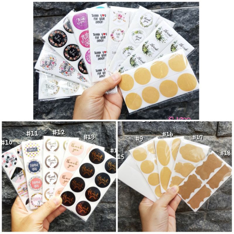 ❤Set 24/32/40 Sticker dán chữ THANK YOU &amp; Trơn❤