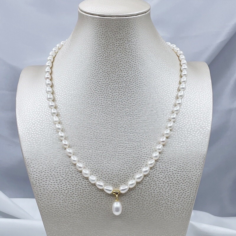 Dây chuyền bạc 925 mặt giọt nước 6ly - NT17 - Ngọc Trai Trường Thịnh