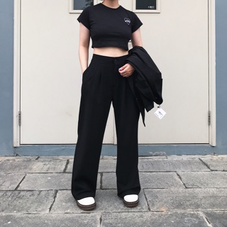 Quần suông ống rộng lưng cao - biggie culottes