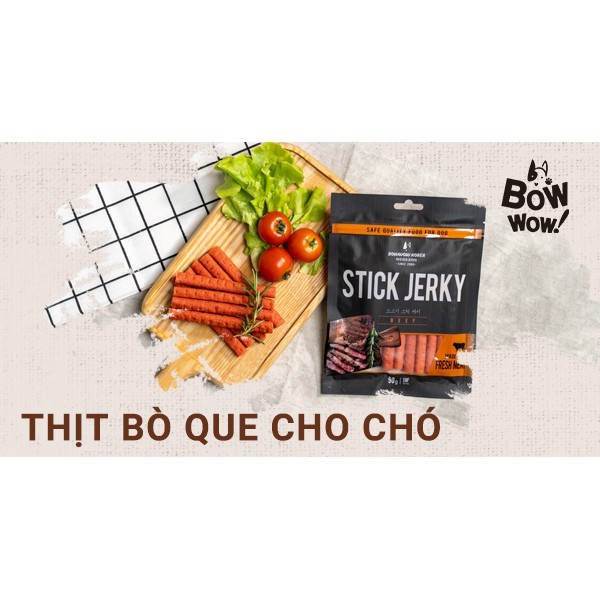 500g Bánh Thưởng Thịt Bò Que Cho Chó Stick Jerky Beef được làm từ thịt bò tươi Úc và New Zealand, chứa nhiều vitamin.