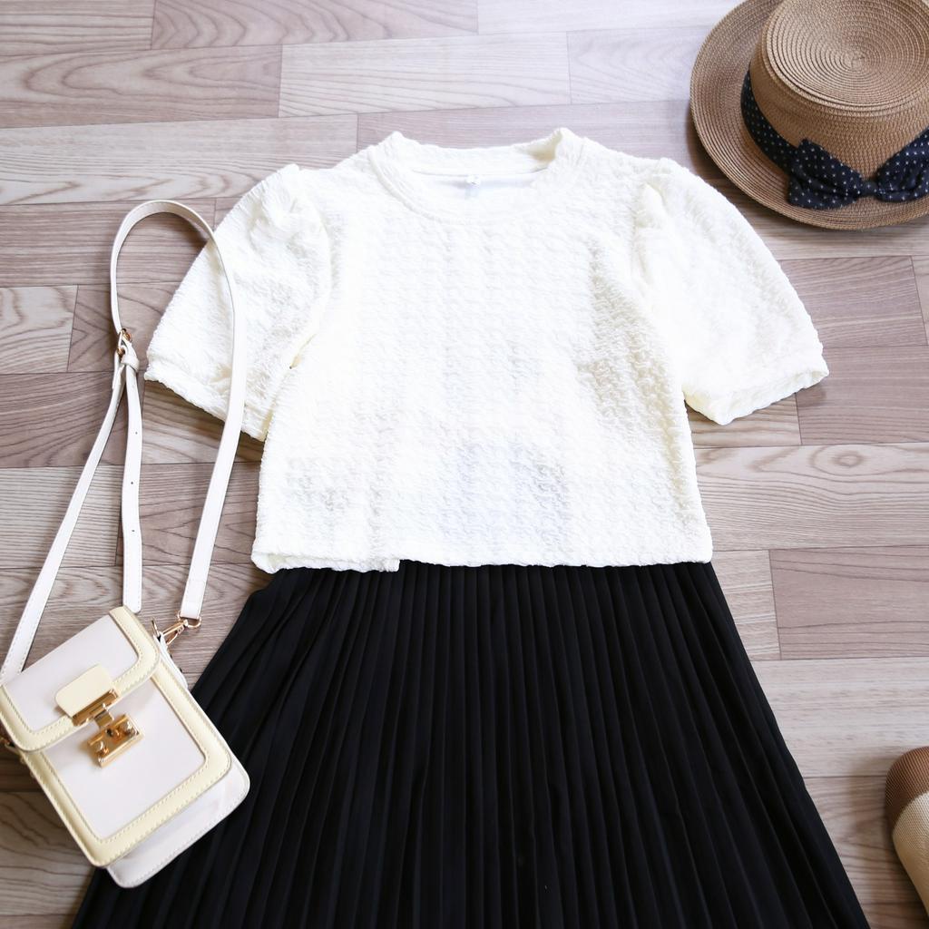 ÁO CROPTOP THUN XỐP NƠ SAU