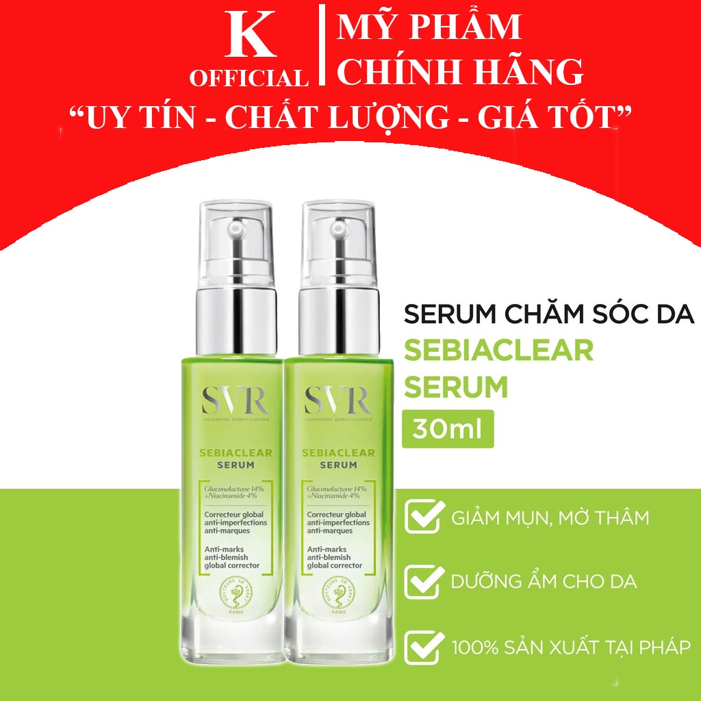 Serum SVR giảm mụn, chống lão hóa , mờ nám, mềm mịn da SVR sebiaclear serum 30ml