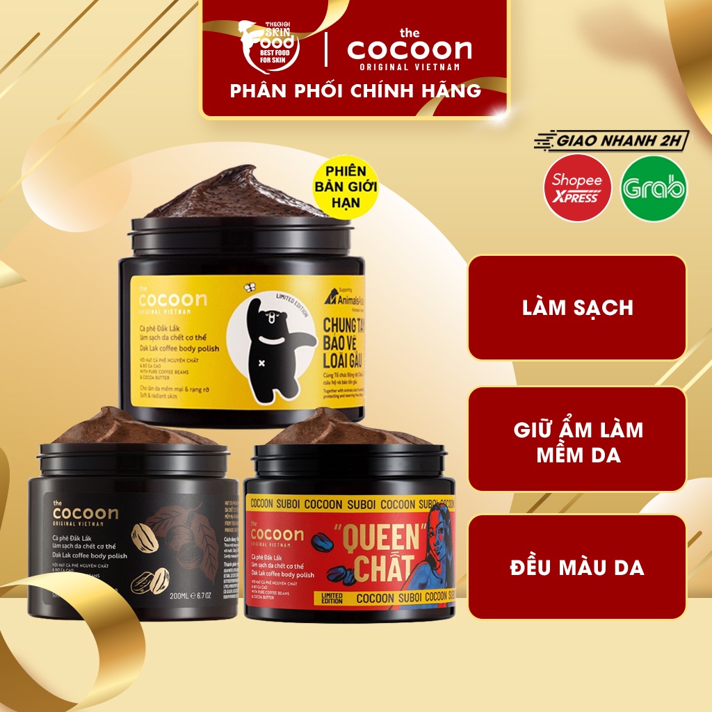 [Phiên Bản Giới Hạn] Tẩy Tế Bào Chết Body Chiết Xuất Cà Phê Dak Lak The Cocoon Dak Lak Coffee Polish