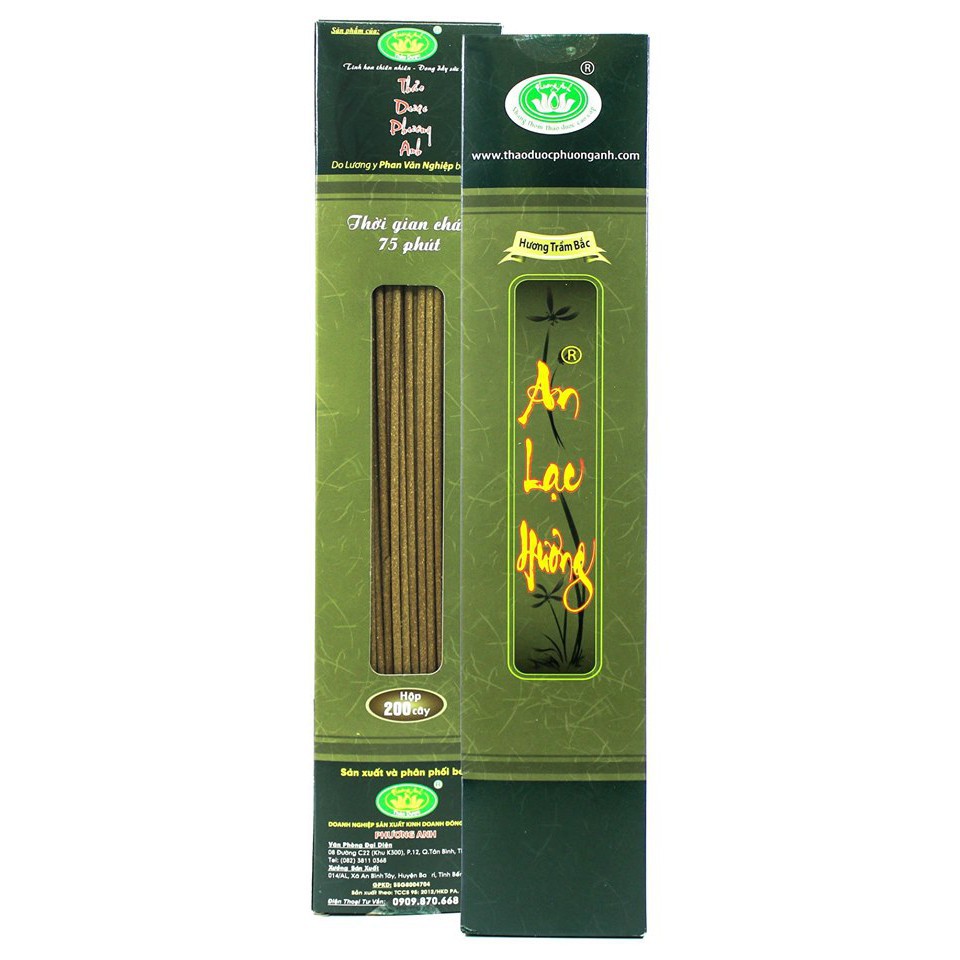 An Lạc Hương , hộp 200 que), thời gian cháy 75 phút