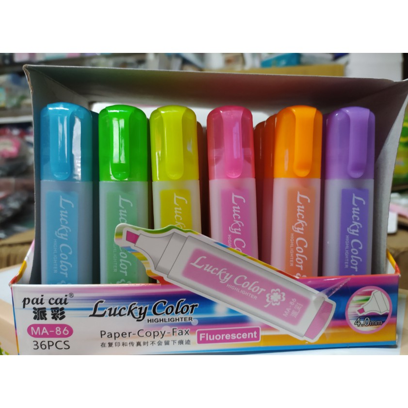 Bút đánh dấu - bút nhớ dòng highlight cao cấp Lucky Color - Mẫu mới siêu đẹp