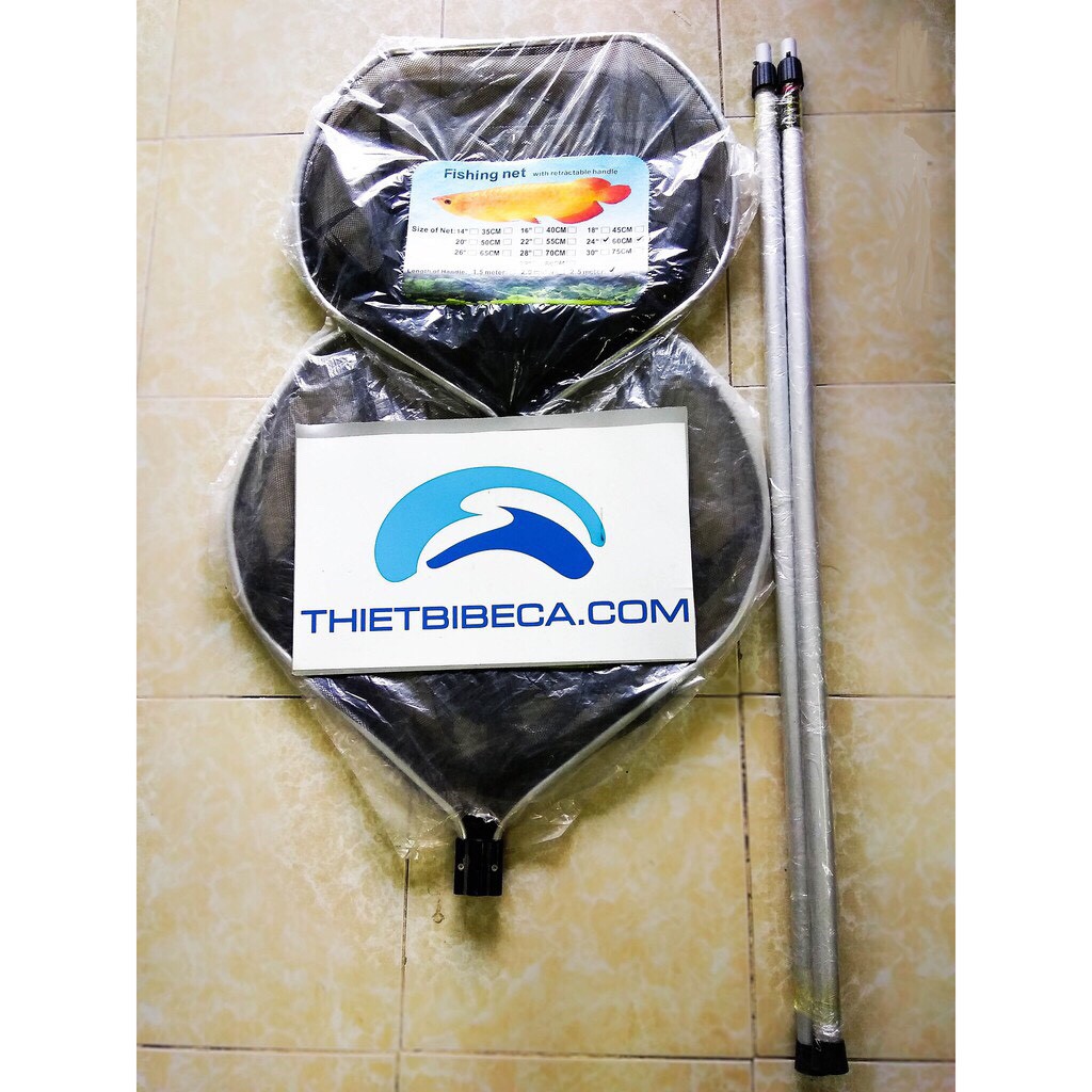 Vợt lùa bắt cá Koi cán nhôm. Vợt chuyện dụng bắt cá trong ao hồ với cán dài 2-2,5m chắc khỏe