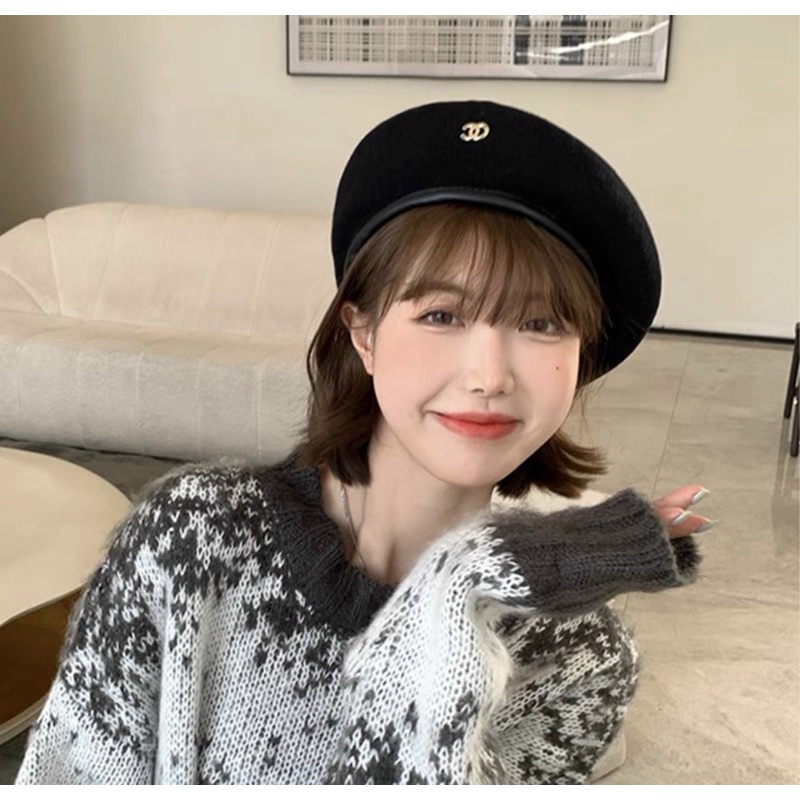 Mũ nồi dạ chữ X giành cho nữ 2 màu đen,trắng
