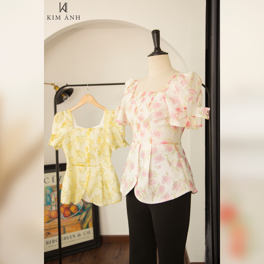 Áo Kiểu Thiết Kế Nữ, Áo Sơ Mi Nữ Công Sở Kim Ánh Maris Top Trẻ trung, Thanh Lịch,  AKSX37003