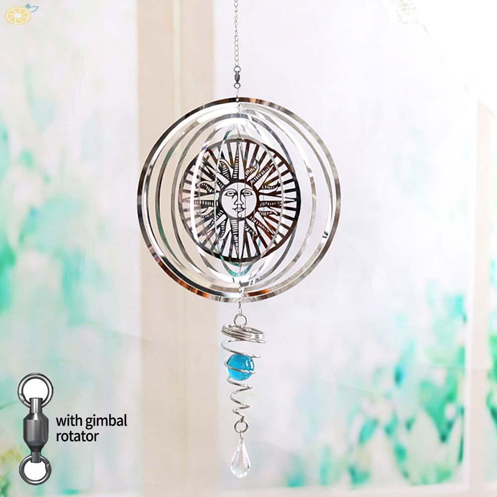 【VARSTR】3d Wind Chimes Spinner Kinetic Metal Tree Of Life Outdoor Garden Hanging Decor