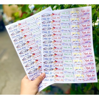 Set 100 sticker decal in tên bé size mini