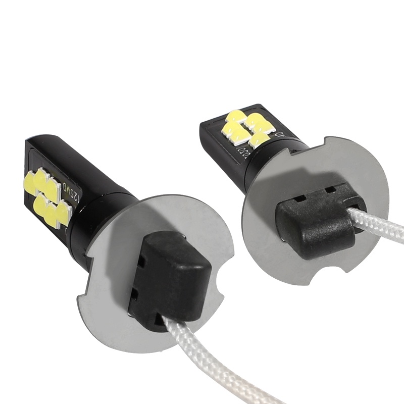 Set 2 Đèn LED Sương Mù Ánh Sáng Trắng / Vàng H3 Dành Cho Ô Tô DRL 3030 SMD DC12-24V 6000K