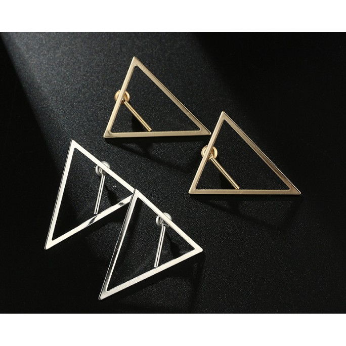 Khuyên tai Tam giác Cân lớn gắn thanh xỏ cho nữ