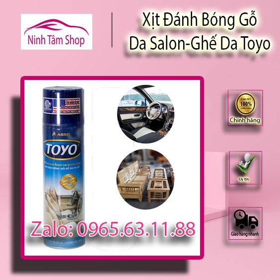 Chai Xịt Đánh Bóng Gỗ, Da Salon, Ghế Da TOYO 500ml