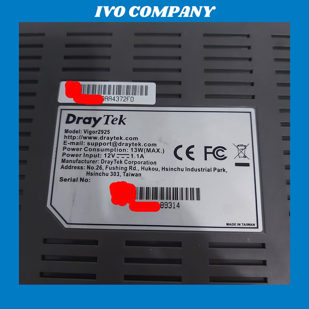 Thiết Bị Mạng DrayTek Vigor 2925 VPN Đa Kênh Cho Doanh Nghiệp Cân Bằng Tải