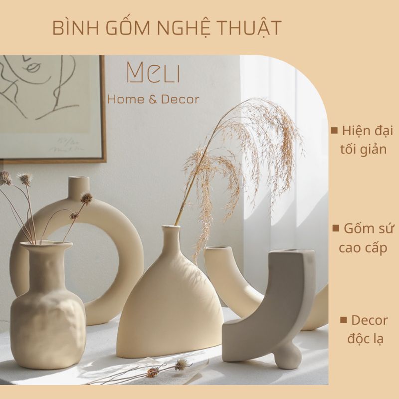 Bình Gốm Nghệ Thuật Trừu Tượng Trang Trí Nhà Cửa | MELI
