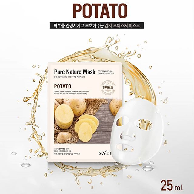 Mặt Nạ Pure Nature Mask Potato Khoai Tây Mịn Da Làm Đều Màu Da Giảm Mụn - SECRISS - ANSKIN - HÀN QUỐC - DERMAROLLER