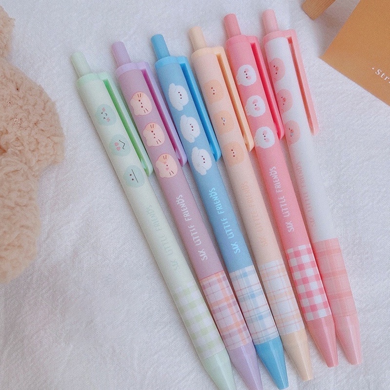 Set 6 Bút Mực Gel Ngòi 0.5mm Thiết Kế Đơn Giản Hình Viên Đạn Độc Đáo