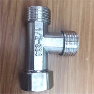 TÊ 2 REN NGOÀI 1 ĐẦU ỐC INOX 304 GIÁ SỈ HÀ NỘI, TÊ CHIA NƯỚC BỒN CẦU VÀ VÒI XỊT VỆ SINH INOX