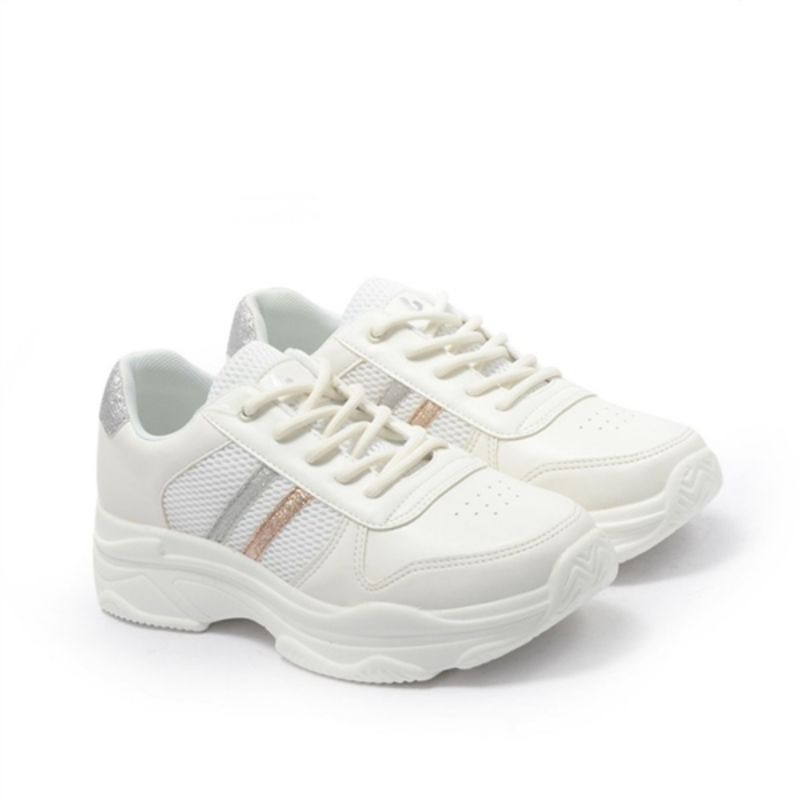 GIÀY SNEAKER NỮ ĐẾ ĐỘN QUAI DÙ PHỐI SỌC KIM TUYẾN GTT 577-118 BQ