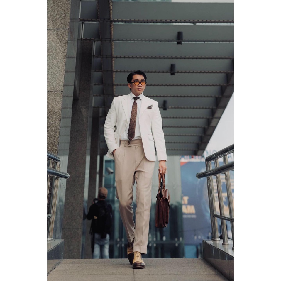 Vest Hàn Quốc Nam màu trắng from dáng trẻ trung lịch lãm-Shop Suit