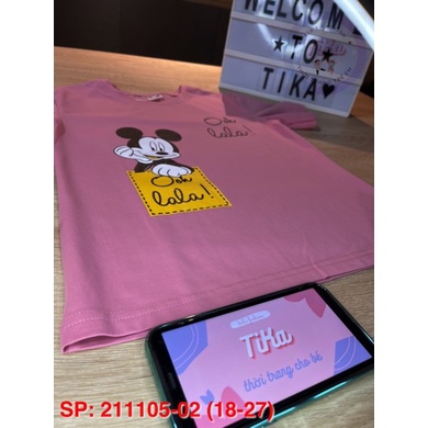 Đồ bộ bé gái cotton 100% Mickey hồng (18->27kg), hàng Việt Nam chất lượng cao