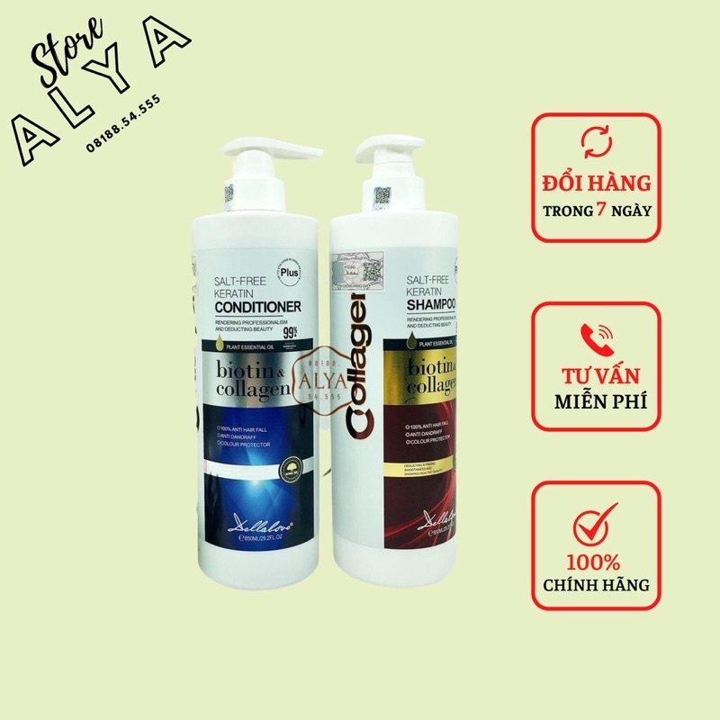 CẶP DẦU GỘI SIÊU PHỤC HỒI TÓC,KÍCH THÍCH MỌC TÓC BIOTIN COLLAGEN CAO CẤP.HÀNG CHÍNH HÃNG