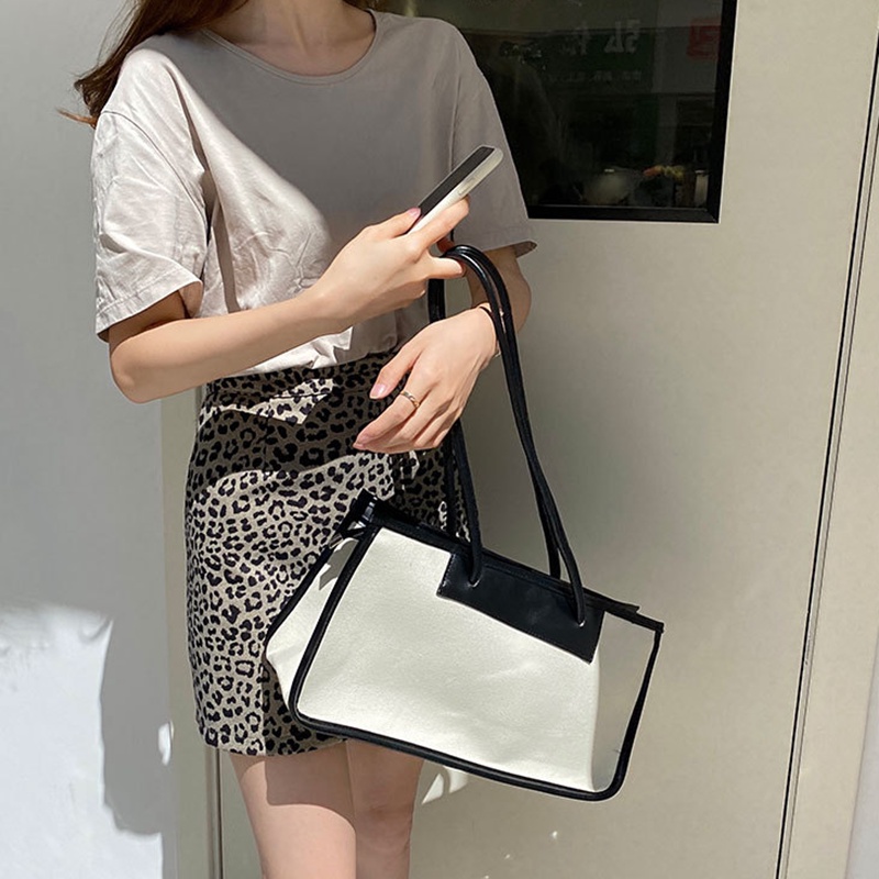 IELGY Túi xách tote canvas sức chứa lớn thiết kế thời trang