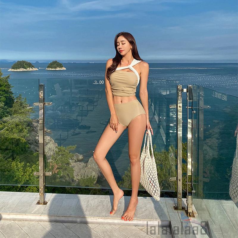 Bộ Đồ Bơi Hai Mảnh Không Tay Màu Trơn + Quần Lót Màu Kaki / M / L / Xl Laa8-Yh Thời Trang Mùa Hè Cho Nữ | BigBuy360 - bigbuy360.vn