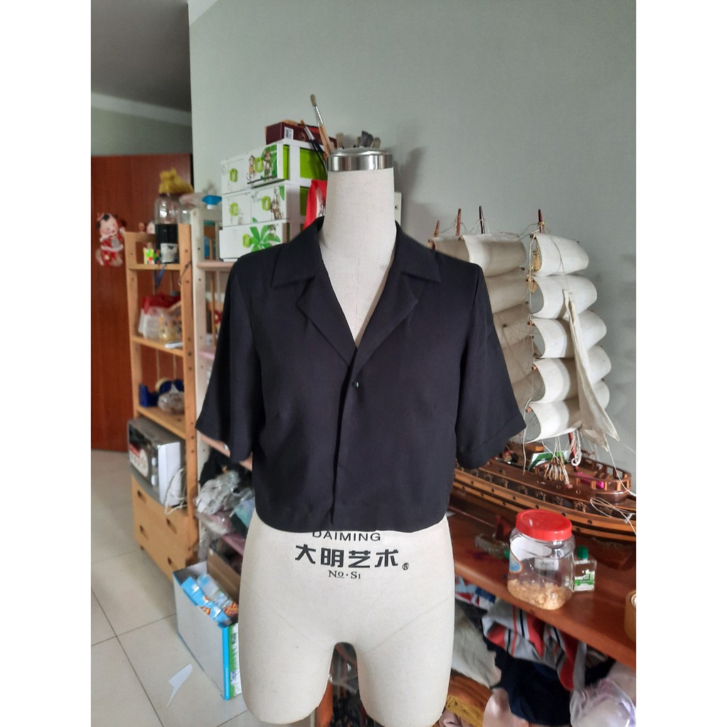 Rập áo cổ danton dáng croptop - rập giấy mã 1041 ( bản vẽ)