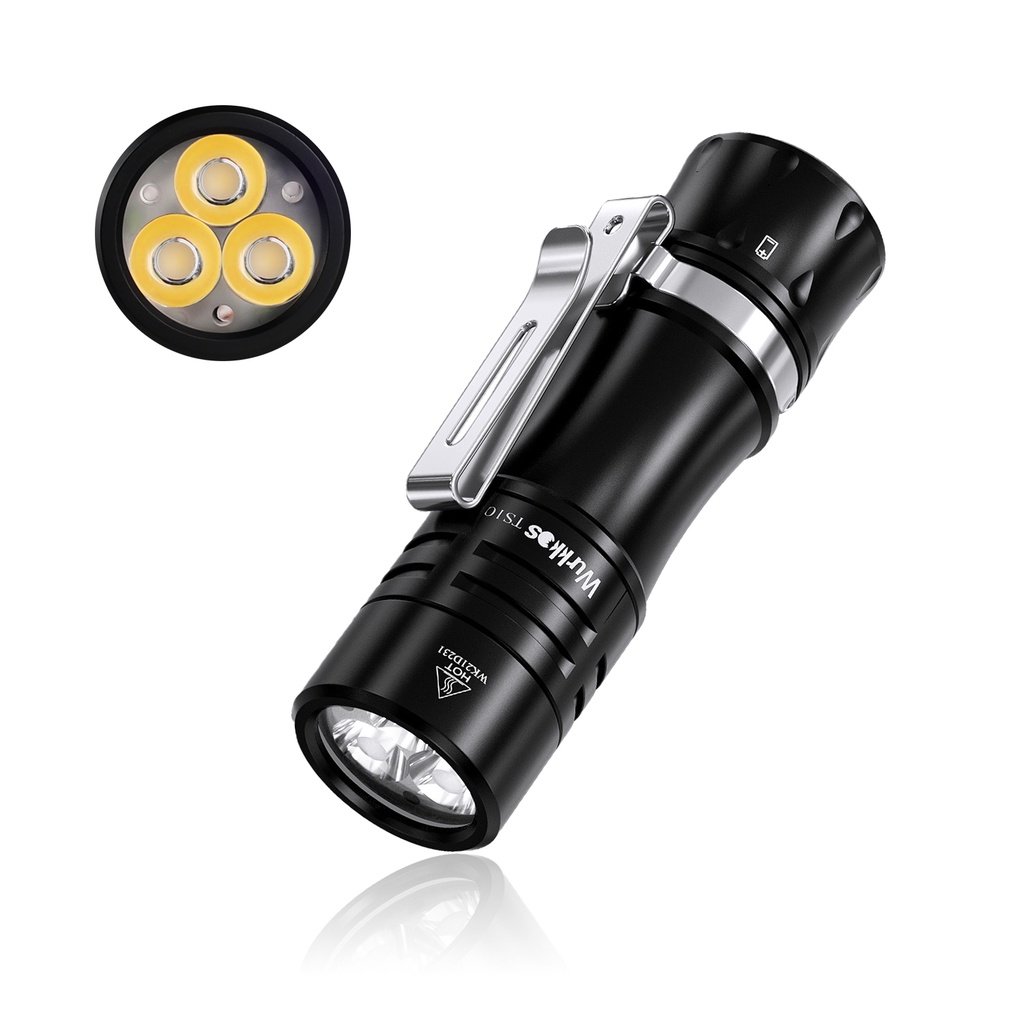 Wukkos TS10 Đèn Pin Mini Siêu Sáng 14500 EDC Kích Thước 3 * 90 CRI Và Aux 2.0