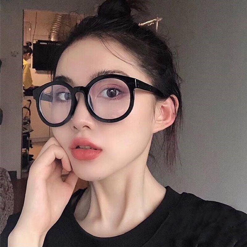 Kính Mát Nữ Gọng Tròn Ngoại Cỡ Thiết Kế Thời Trang Phong Cách Retro