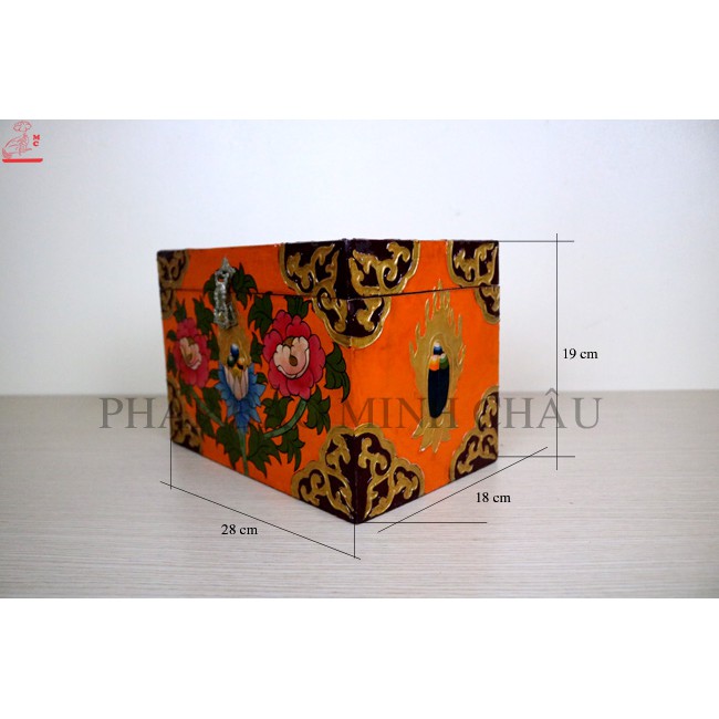 [PHÁP BẢO MINH CHÂU] HỘP ĐỰNG ĐỒ GỖ NEPAL (28x18x20) (HỘP ĐỰNG PHÁP KHÍ, THUỐC PHÁP, KINH SÁCH,...)
