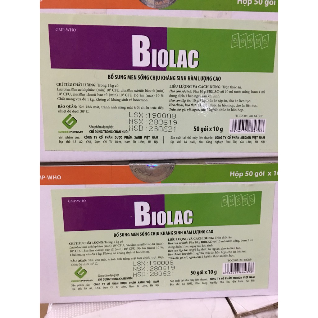 Men tiêu hóa cho vật nuôi BIOLAC - chỉ dùng trong thú y