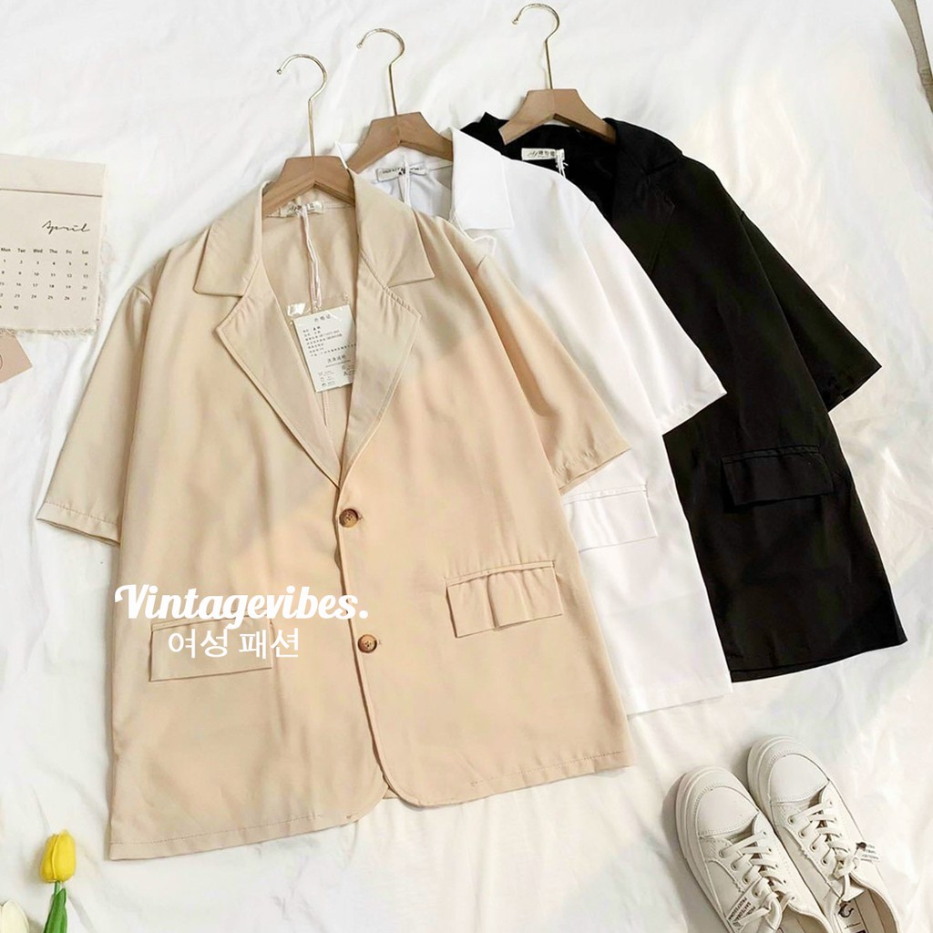 Áo Blazer Vest Cộc Tay 1 Lớp Nhiều Màu Khoác Ngoài Kiểu Dáng Trẻ Trung - Ảnh thật | BigBuy360 - bigbuy360.vn