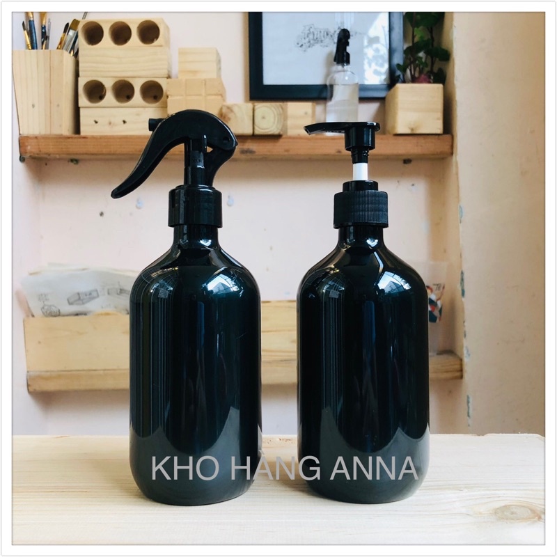 CHAI NHỰA XỊT SƯƠNG/ VÒI NHẤN 300ML - CHAI CHIẾT MỸ PHẨM MÀU NÂU 300ML/ 500ml