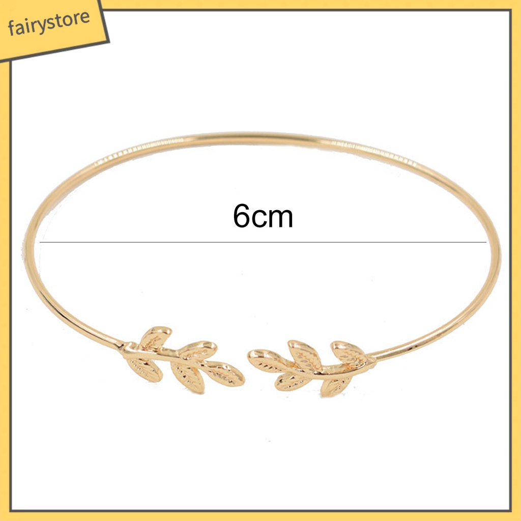 Vòng Tay Hở Hình Chiếc Lá Sáng Tạo Có Thể Điều Chỉnh Dành Cho Nữ