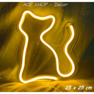 Đèn led neon Chill , Hình con mèo , Mèo led neon