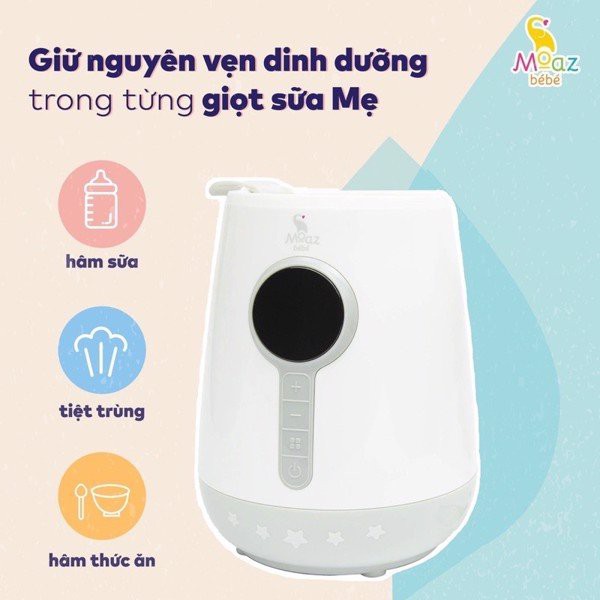 Máy hâm sữa MOAZ BEBE MB-021 siêu tốc hàng chính hãng bảo hành 1 năm